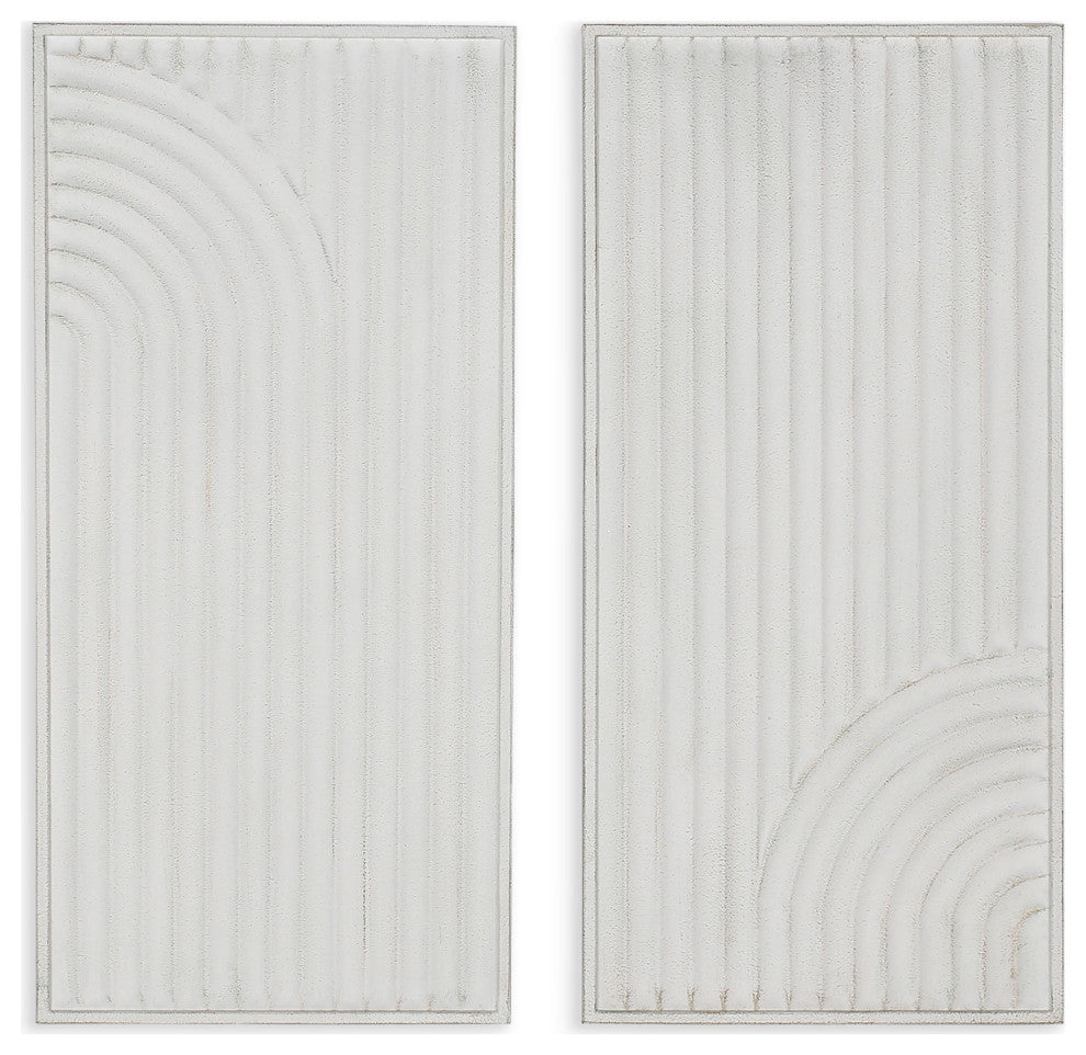 Saanvi Metal Wall Decor, White, Set of 2