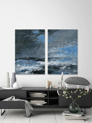Dark Clouds Diptych, 48"x36"