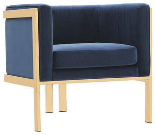Paramount Accent Armchair, Royal Blue and Polished Brass