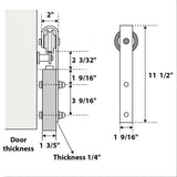 Barn Door 36 x 96, Quadro 4111 Matte Black, 6.6' Set