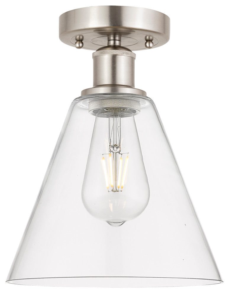 Innovations 616-1F-SN-GBC-82 1 Light Semi-Flush Mount, Brushed Satin Nickel