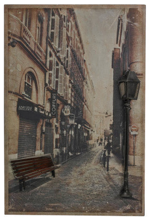 Sterling Industries Printed Image In Sepia Tones 36" x 24" Metal - Paris Street