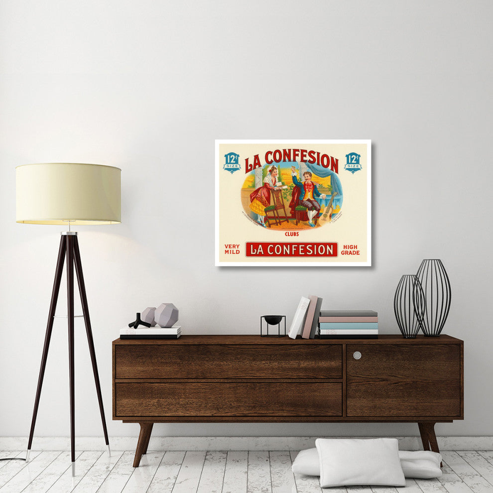 "La Confession Cigars" Digital Paper Print by Vintage Booze Labels, 38"x31"