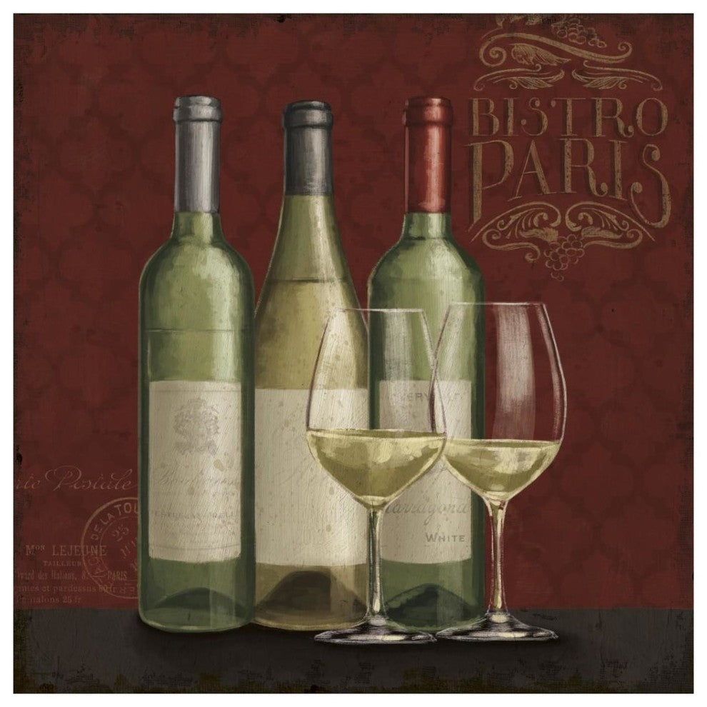 "Bistro Paris White Wine v.2" Digital Paper Print by Janelle Penner, 38"x38"