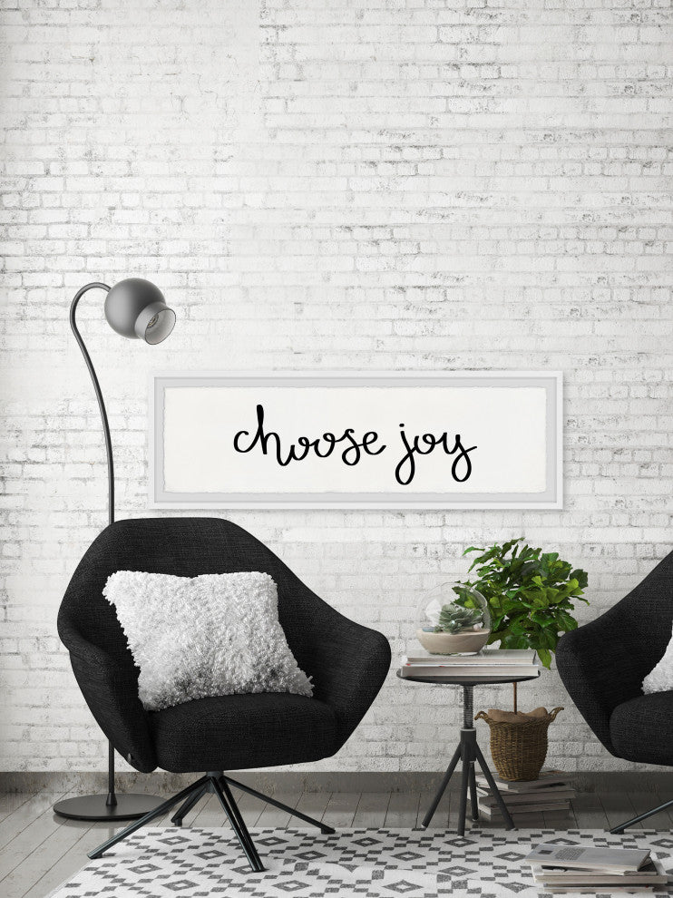 "Choose Joy" Framed Painting Print, 45x15