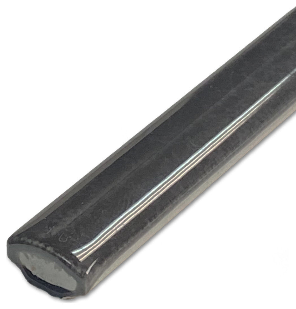 Coco Demi-Bullnose Glossy Black Hat Ceramic Wall Trim