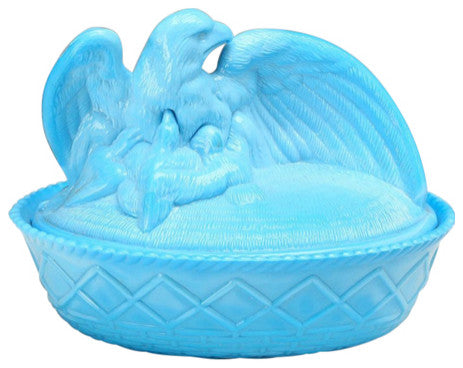 Prentiss Glass Eagle Decorative Bowl, Blue