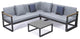 LeisureMod CSLBL-80LGR-BU Chelsea Sectional Headrest&Coffee Table Grey Cushions