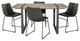 5-Piece Dining Table Set - Driftwood/Black