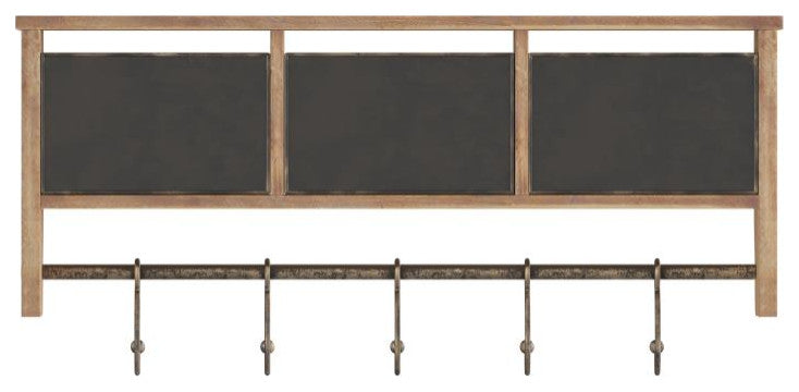 Daly Wall Mounted 24"Solid Pine Wood Coat Rack, Rustic Brown