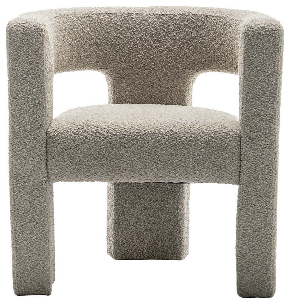 28" Wide Boucle Upholstered Square Armchair, Oatmeal