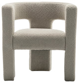 28" Wide Boucle Upholstered Square Armchair, Oatmeal