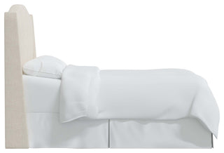 Camelback Wingback Headboard, Linen Talc, Queen