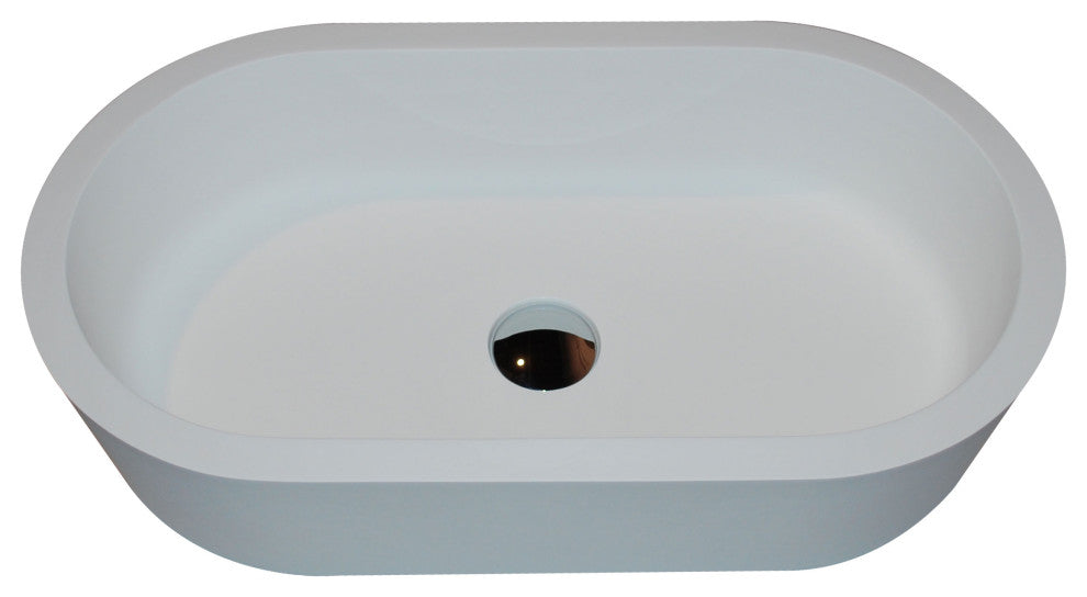 ANZZI Matoko 1-Piece Solid Surface Vessel Sink, Matte White
