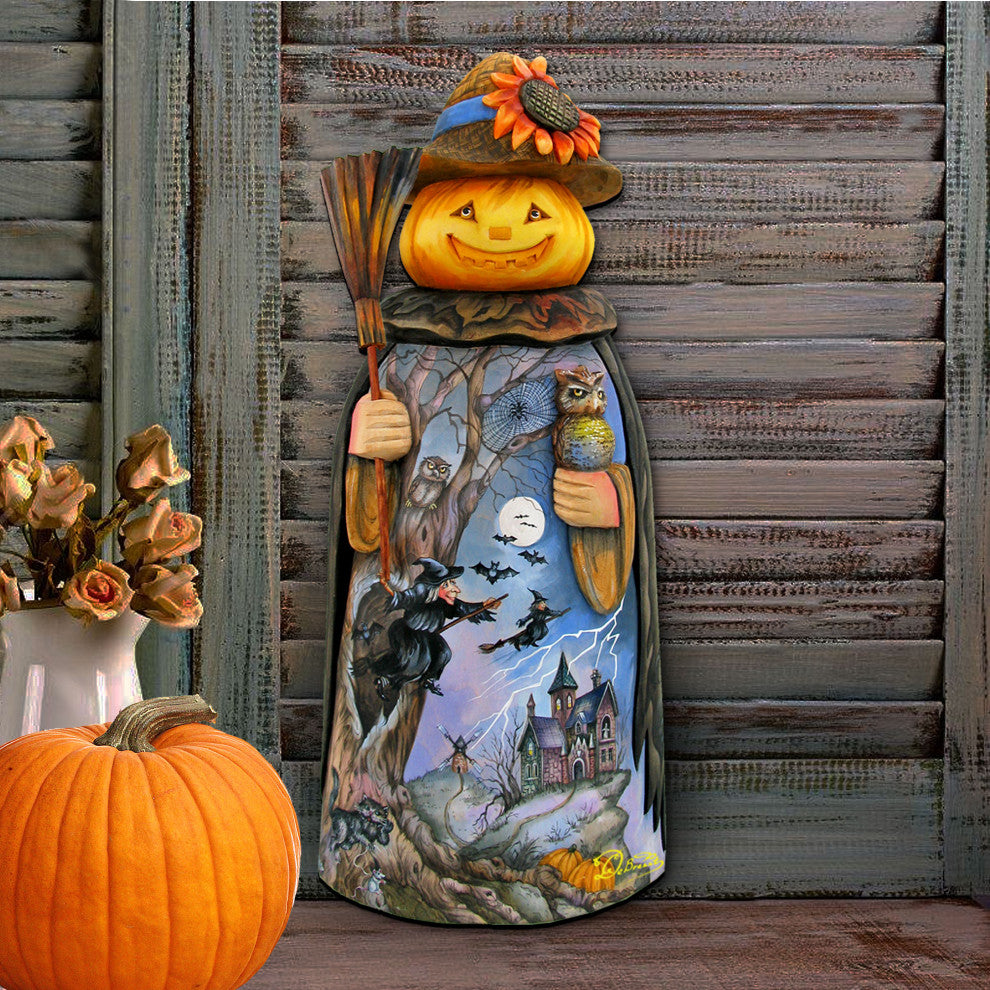 Halloween Scare Craw Pumpkin Head Door Hanger