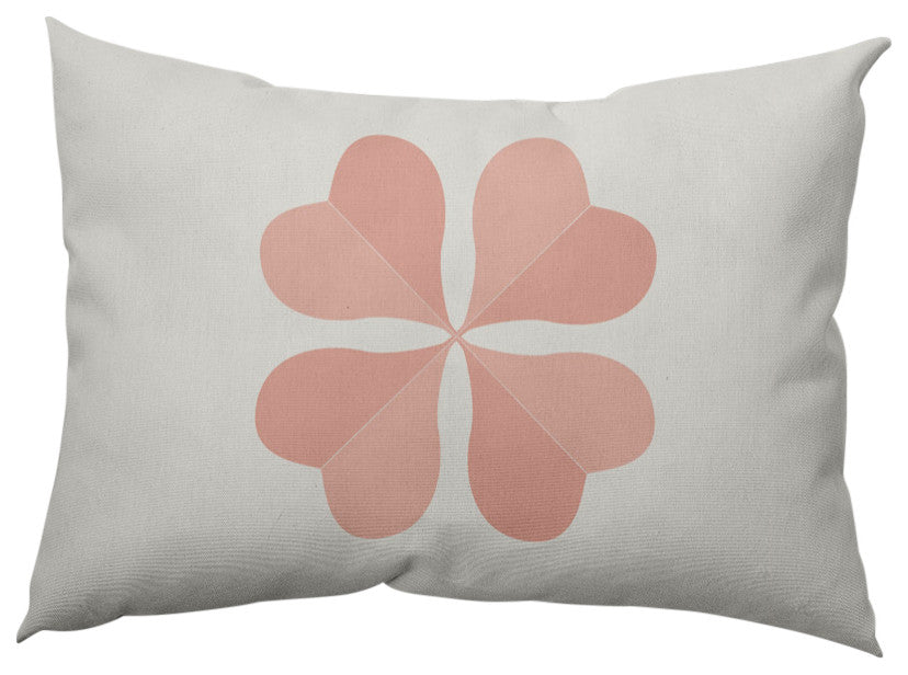 Lucky Clover St. Patrick's Day Decorative Lumbar Pillow, Sunwashed Red, 14x20"