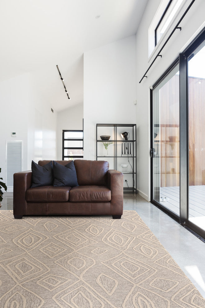 Weave & Wander Fadden Rug, Ivory/Natural, 5'x8'