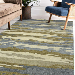 Abstract Gunter Area Rug, Water Blue, 8' x 10', Abstract