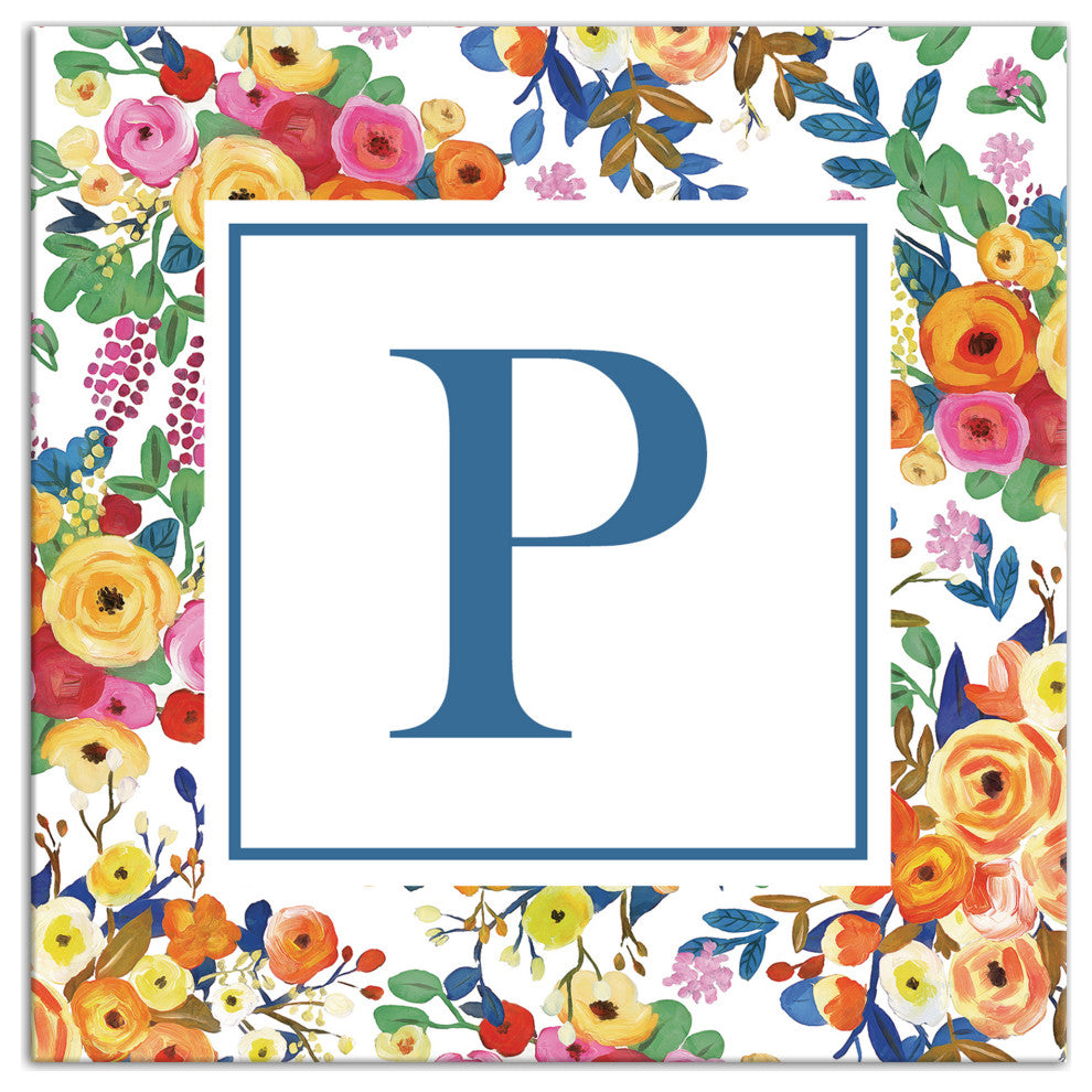 Wildflower Monogram - P 12x12 Canvas Wall Art