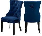Nikki Velvet Dining Chairs, Set of 2, Navy