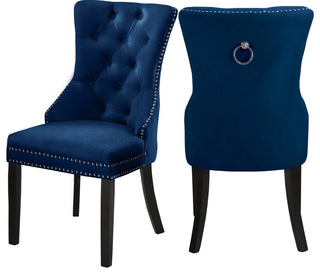 Nikki Velvet Dining Chairs, Set of 2, Navy