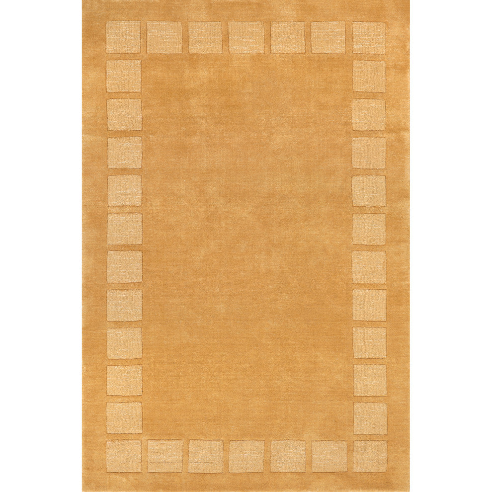 Petra High-Low Wool-Blend Area Rug, Golden Butter 6' x 9'