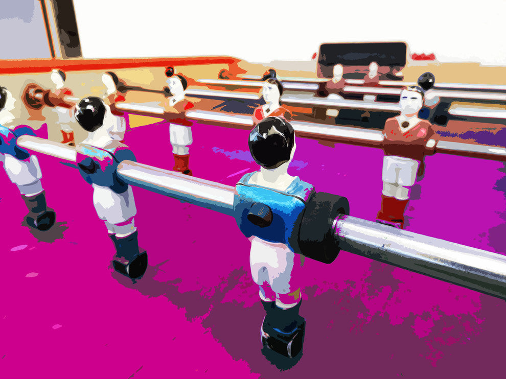 World Cup 2018, Foosball Table Pop Art, 48"x36" Stretched
