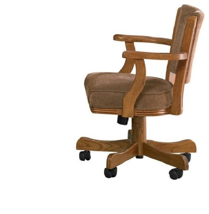 Coaster Mitchell Upholstered Wood Game Chair Olive-Brown and Amber