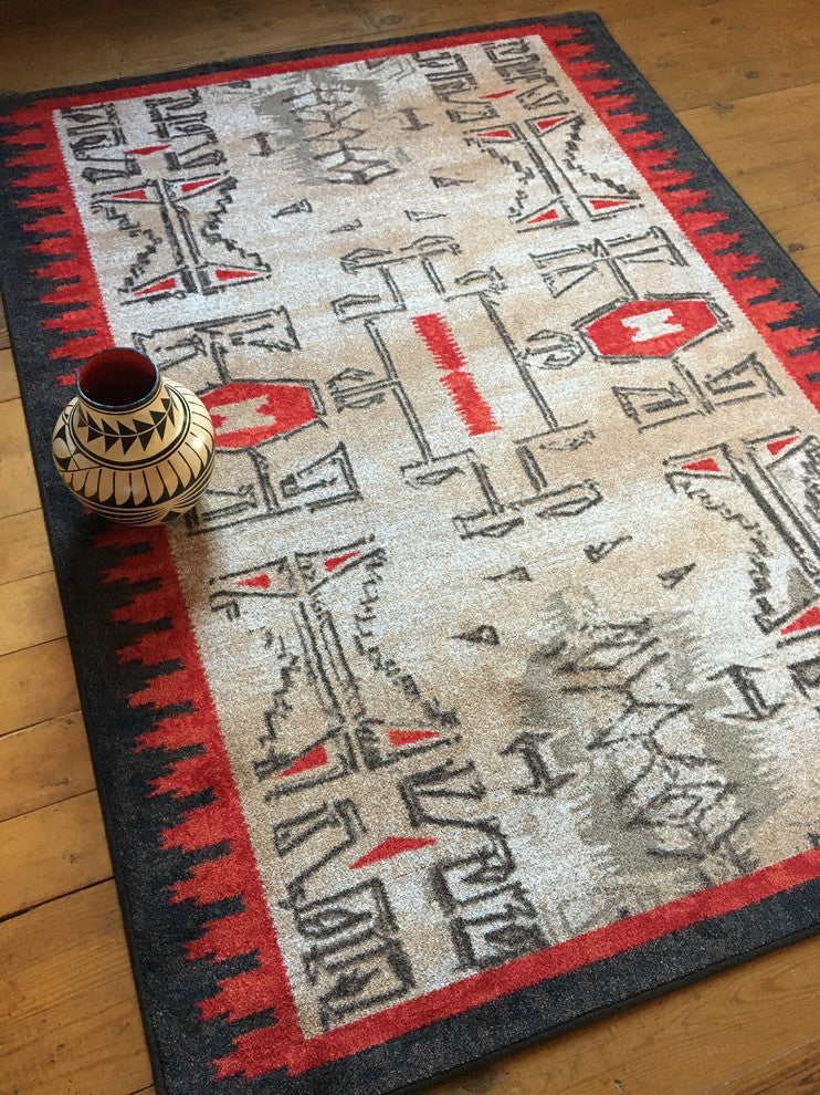 Teec Nos Crush OKA  Red  Area Rug, 7'8"x10'9"