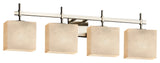 Clouds Union 4-Light Bath Bar, Rectangle, Brushed Nickel, Clouds Shade