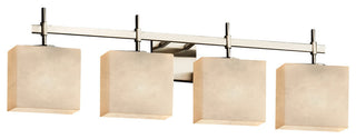 Clouds Union 4-Light Bath Bar, Rectangle, Brushed Nickel, Clouds Shade