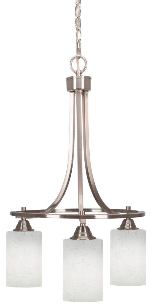 Paramount Downlight 3-Light Chandelier, Brushed Nickel, 4" White Muslin Glass