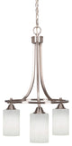 Paramount Downlight 3-Light Chandelier, Brushed Nickel, 4" White Muslin Glass