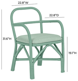 Ginny Green Rattan Dining Chair - Green