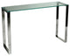 Remi Contemporary Glass Console Table with Chrome Finish