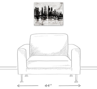 Black and White Graffiti City Skyline Print on Canvas