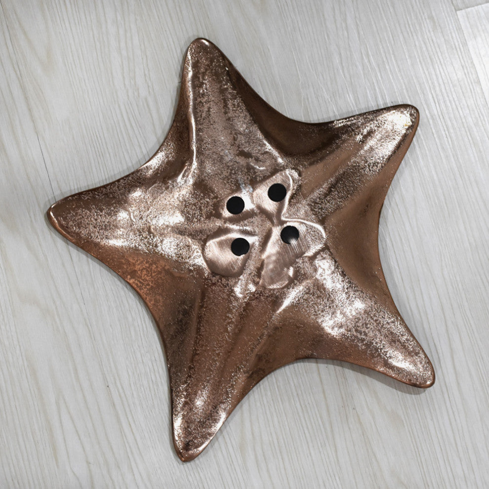 Handmade Decorative Aluminium Tray, Bronze Color Coated