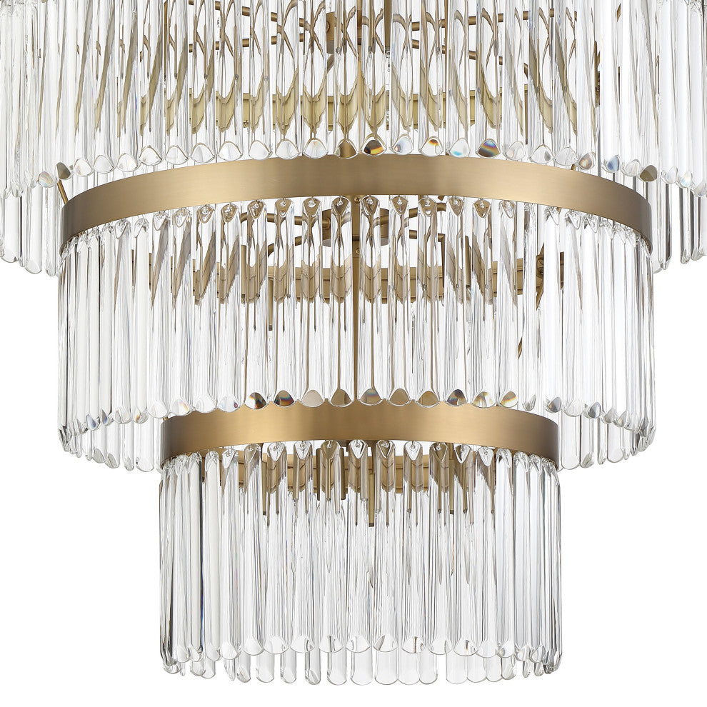 Emory 22-Light Modern Gold Chandelier, Clear Glass