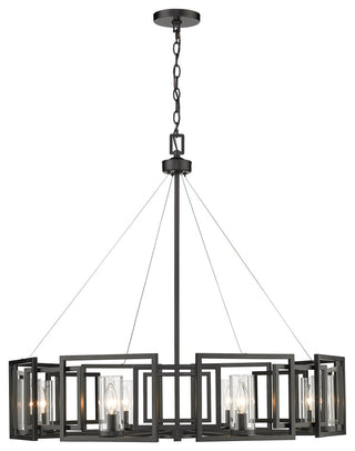 Marco 8-Light Chandelier, Gunmetal Bronze, Matte Black, Matte Black