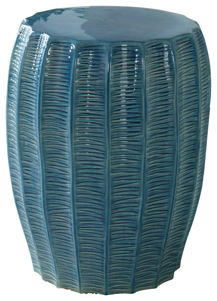 Uttermost Harbor Aque Blue Garden Stool