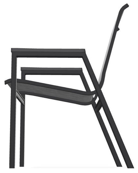 Bazza Sling Stackable Outdoor Dining Chair, Augustine Shadow/Black