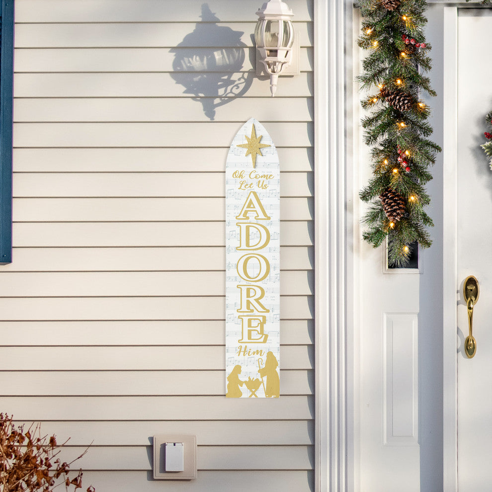 42"H Wood Nativity Porch Decor