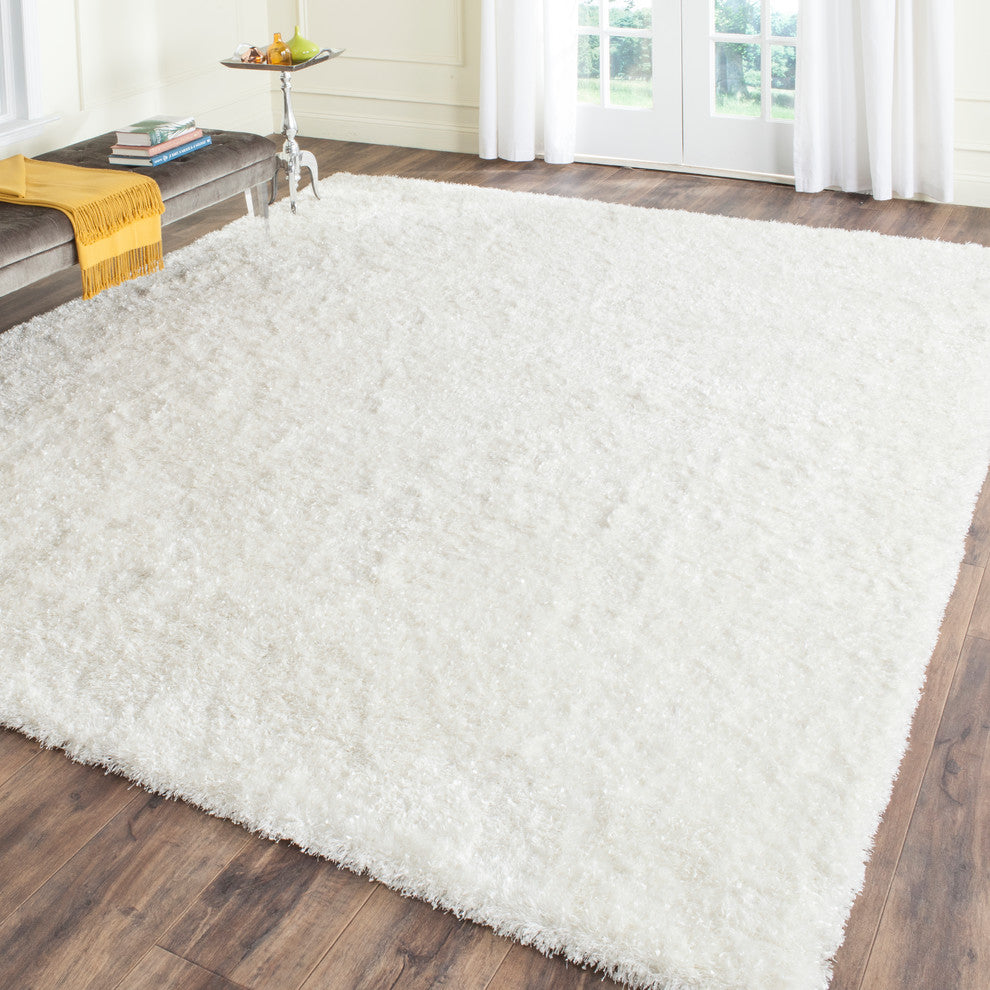 Safavieh Malibu Shag Collection MLS431 Rug, White, 10'' X 14''