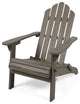 GDF Studio Cara Outdoor Foldable Acacia Wood Adirondack Chair, Gray Finish