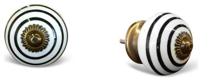 Knob-It Knobs, Set of 12, White and Black