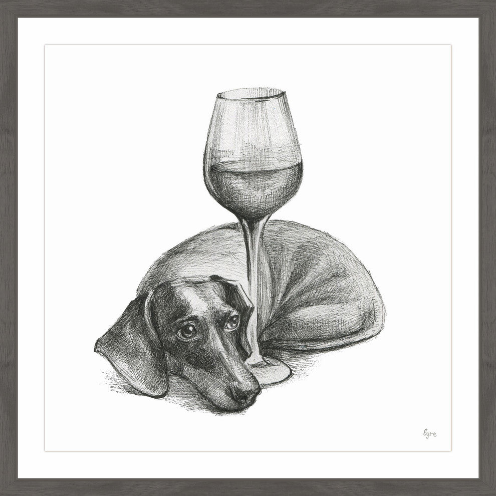"Wine Is Me II" Framed Painting Print, 24"x24"