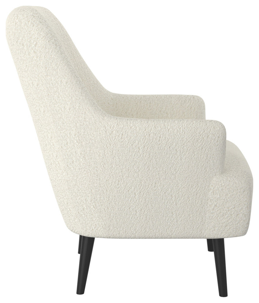 Modern Boucle Fabric Accent Chair, Cream