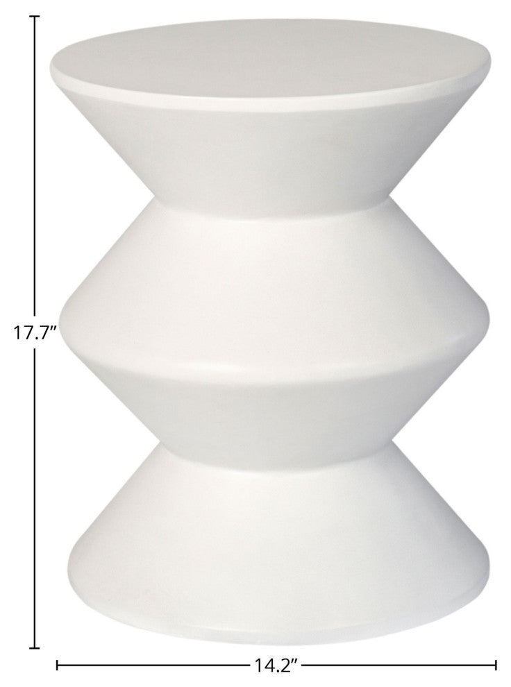 Misha Concrete Inverted Side Table, White