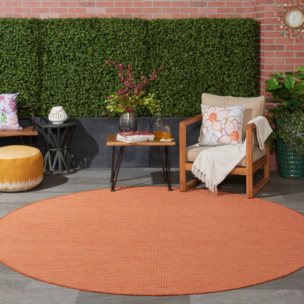 Nourison Positano Contemporary Area Rug, Terracotta, 8'xround