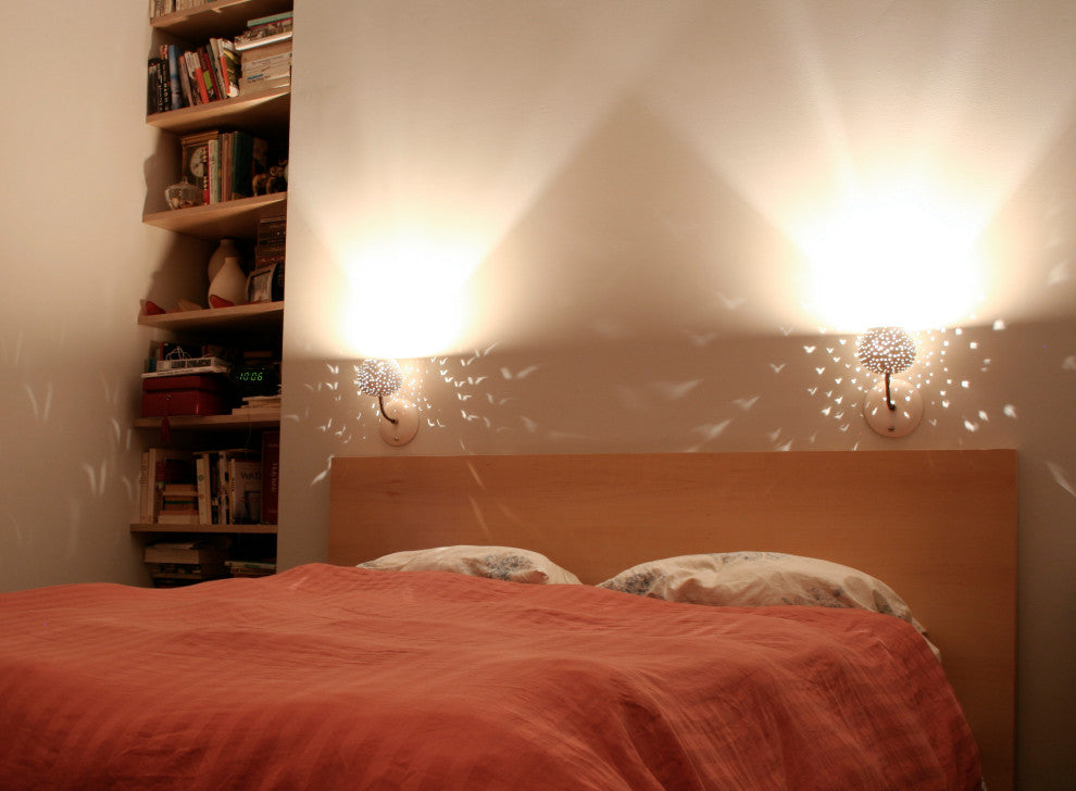 Claylight Sconce, Dot Pattern, Touch Dimmer - Xenon Bulb